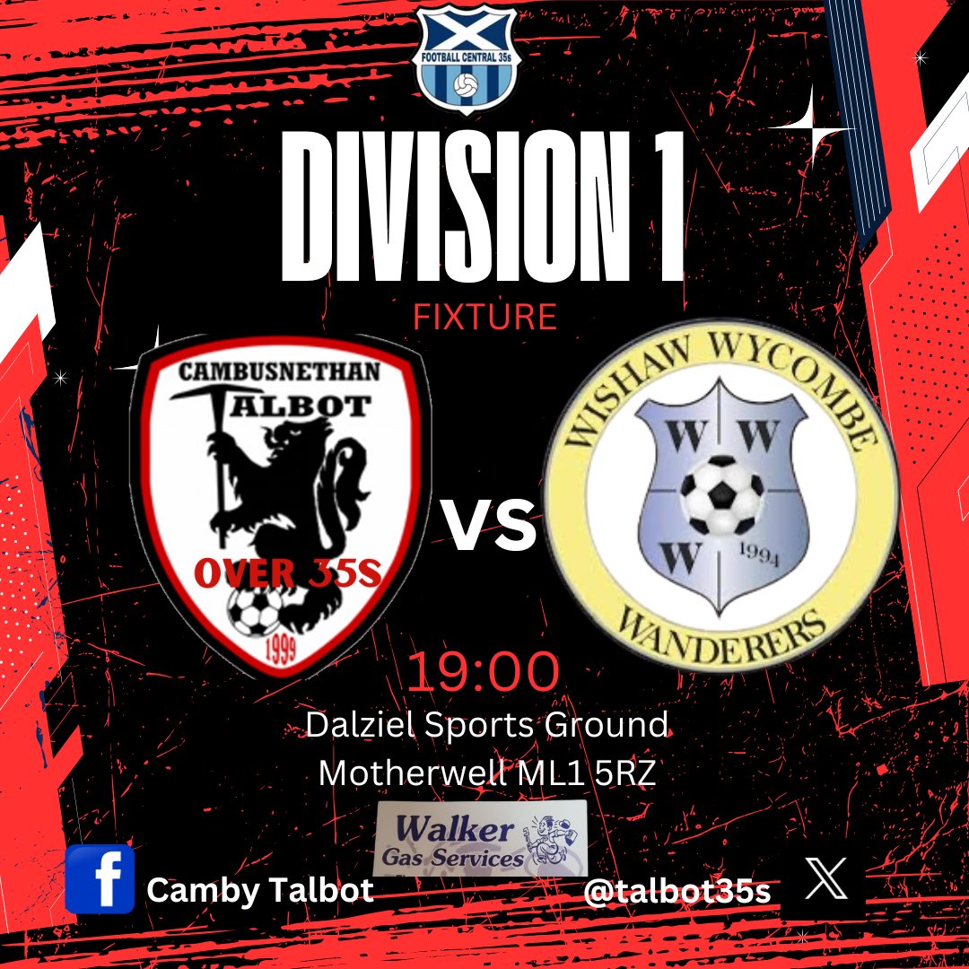 🔴⚫️🏆 LEAGUE FIXTURE 🏆⚫️🔴

After a good run of results we now sit in 2nd place . We look for another strong performance tomorrow night against Wishaw Wycombe 

<a href="/scottish_aff/">AmateurFixturesResultsSCO</a> <a href="/centregions35s/">Football Central 35s</a>
