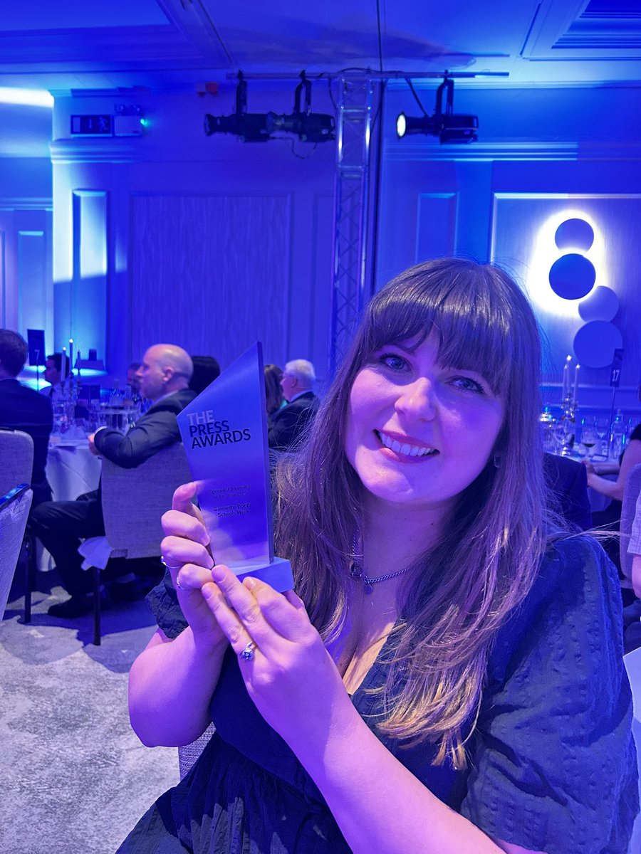 John Dickens (@johndickenssw) on Twitter photo Our most amazing chief reporter <a href="/samanthajbooth/">Samantha Booth</a> HAS WON the specialist journalist of the year at the Press Awards
A truly phenomenal achievement. She beat off journalists reporting on war with her *amazing* journalism exposing the SEND crisis
So well deserved Our most amazing chief reporter <a href="/samanthajbooth/">Samantha Booth</a> HAS WON the specialist journalist of the year at the Press Awards
A truly phenomenal achievement. She beat off journalists reporting on war with her *amazing* journalism exposing the SEND crisis
So well deserved