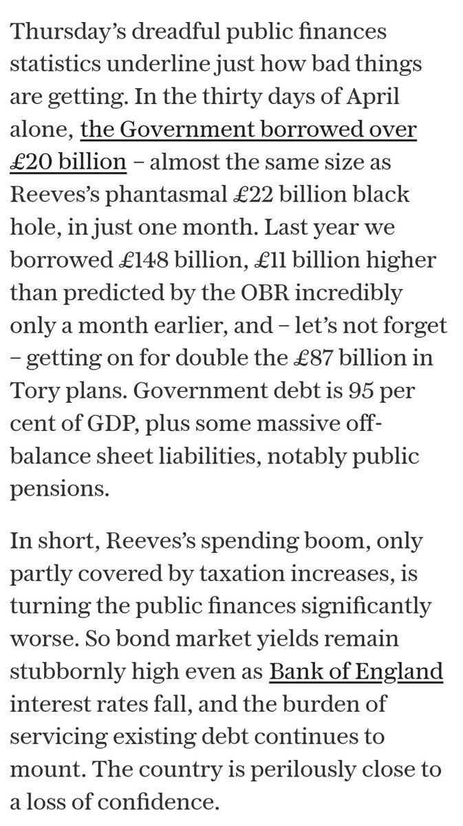 "The pain will come further down the scale, on people caught by the higher rate tax band. Watch out, police sergeants, senior nurses, teacher heads of department: Rachel Reeves is coming for you."

 I've written tonight in <a href="/Telegraph/">The Telegraph</a> about the looming fiscal crisis.