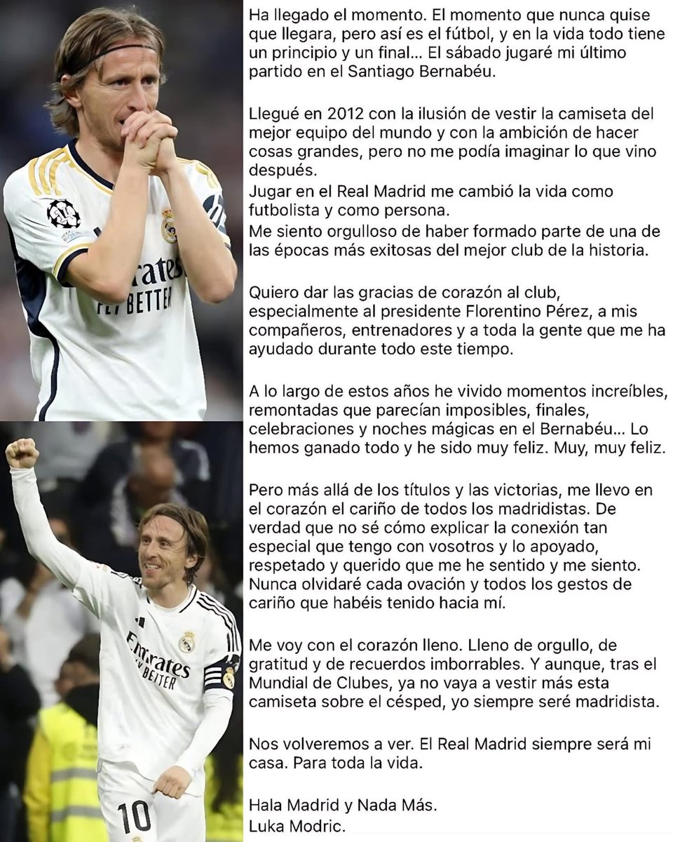 ViniciusDancing's tweet photo. Te echaremos de menos y mucho @lukamodric10 https://t.co/seZkjg2sjk