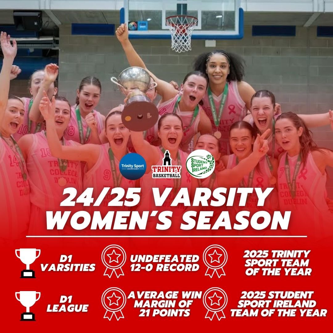 tcdbball's tweet image. 🏆 Team of the Year 🥳
They’ve only gone and done it!!! 🥇x2
We are so proud to announce that our Women’s Varsity team have been named the 2025 Student Sport Ireland Team of the Year! Another massive achievement to an already historic season! 💪🎖️