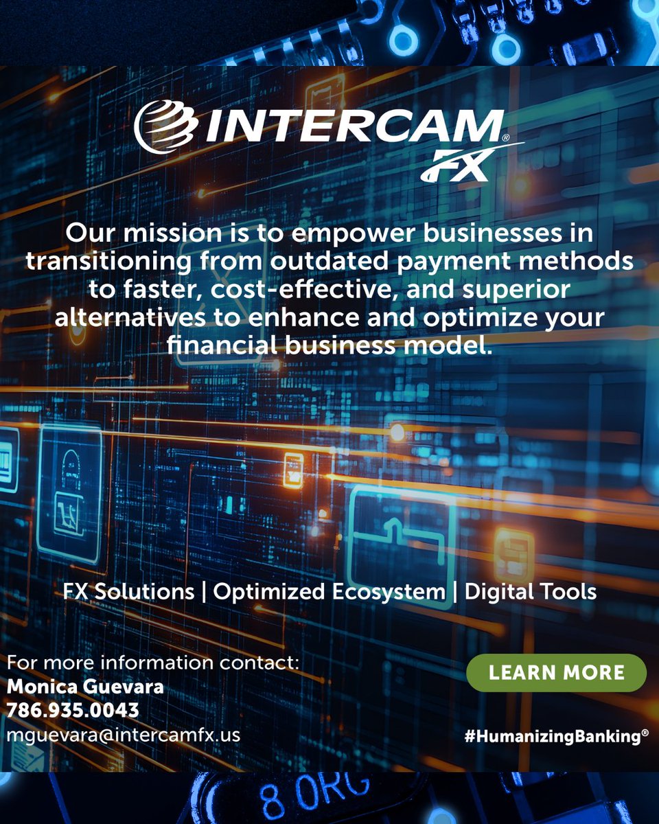 doral's tweet photo. Intercam Fx

FX Solutions, Cross-Border Payments and Risk Management ToolsProviding Currency Solutions to grow your business.

https://t.co/G8KgQbrV5L

#IntercamFX #HumanizingGlobalPayments https://t.co/BOmeETKX0B