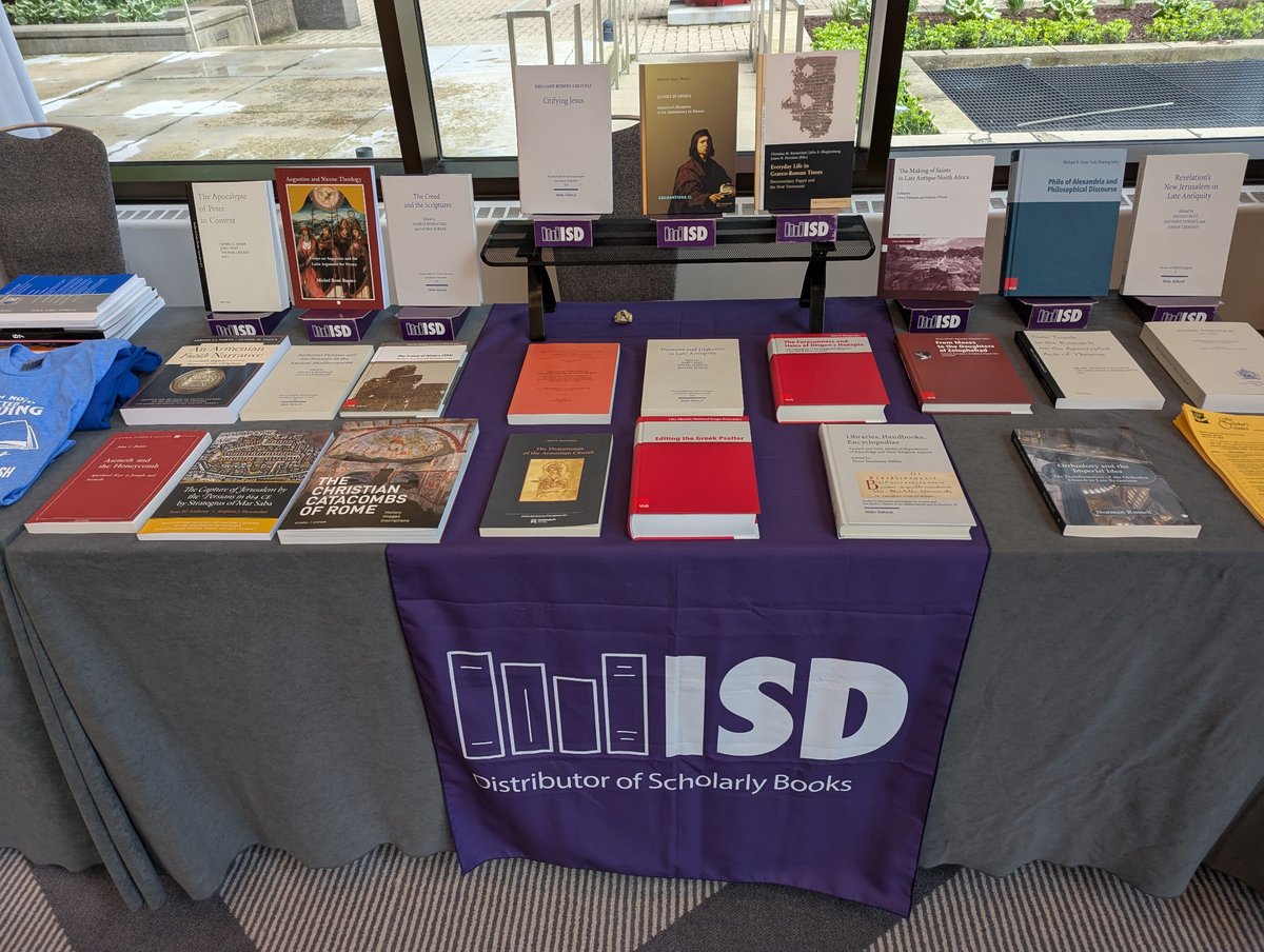 isdistribution's tweet image. ISD has titles on display at the North American Patristics Society Annual Meeting. Visit the @scholar_choice exhibit for the latest in #patristics and #EarlyChristianity from @VR_Praxis, @mohrsiebeck, Verlag Schnell& Steiner, @JamesClarkeLtd, @ISAC_UChicago, @PeetersPub,…