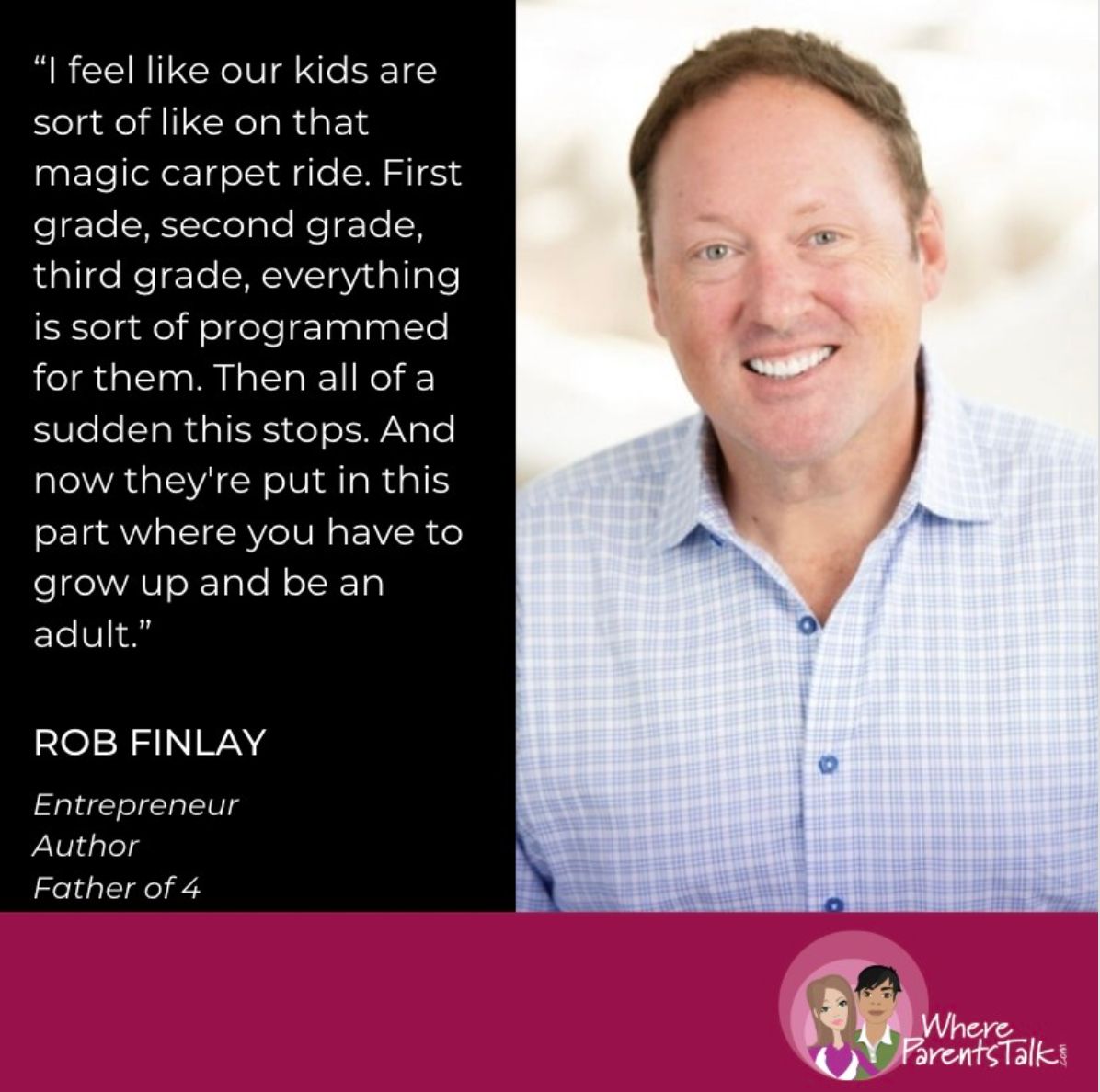 WhereParentsTalk.com (@parents_talk) on Twitter photo Many teens are stepping into adulthood unprepared.
Entrepreneur & dad of 4 <a href="/robjfinlay/">Rob Finlay | CRE</a> shares the essential life skills every young adult needs â from money to mental health, from his new book, with @liannecastelino
buff.ly/dHRuk59
#Parenting #LifeSkills #RaisingTeens Many teens are stepping into adulthood unprepared.
Entrepreneur & dad of 4 <a href="/robjfinlay/">Rob Finlay | CRE</a> shares the essential life skills every young adult needs â from money to mental health, from his new book, with @liannecastelino
buff.ly/dHRuk59
#Parenting #LifeSkills #RaisingTeens
