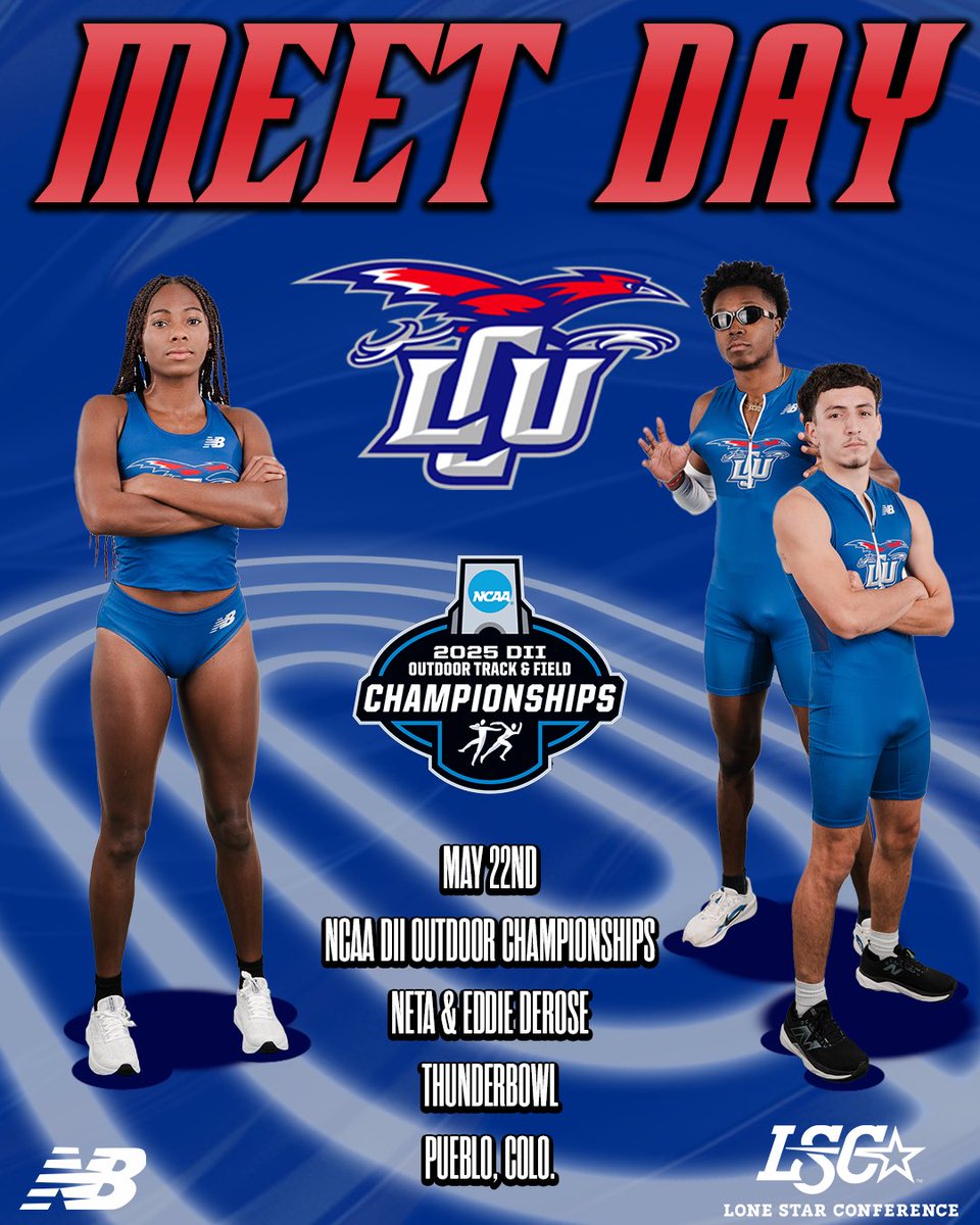 🏃‍♂️🏃‍♀️ Track &amp; Field Meet Day

🗓️: May 22
🏆: NCAA DII Outdoor Championships
🏟️: Neta &amp; Eddie DeRose ThunderBowl
📍: Pueblo, Colo

Starting Nationals Off With Anna Salisbury and Daniel Sianez in 400 Prelims &amp; Kevin Washington in Long Jump 🤩