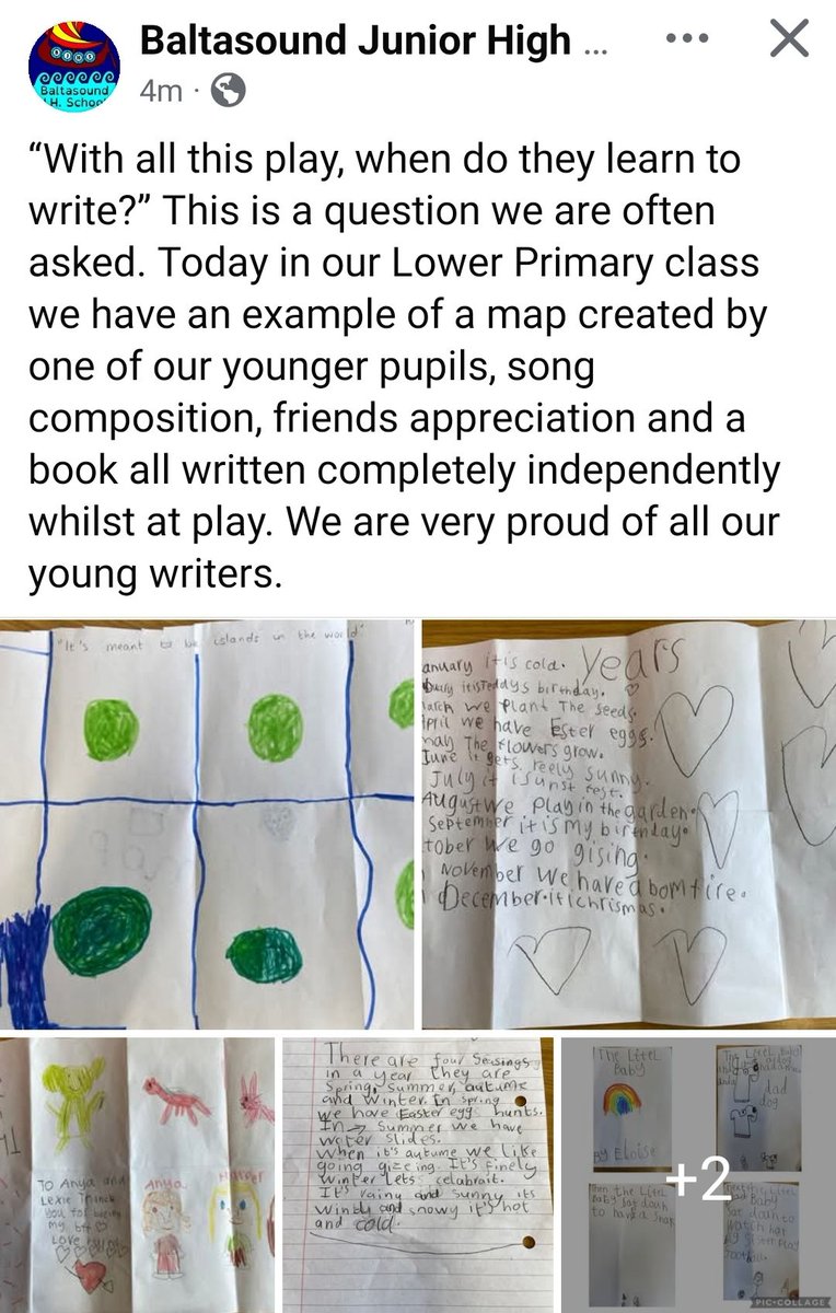 We love seeing this kind of rich, meaningful learning emerge naturally through play. The creativity, independence &amp; purpose behind this writing shows exactly what play pedagogy can do. A brilliant example of how literacy flourishes when we trust children &amp; get the conditions