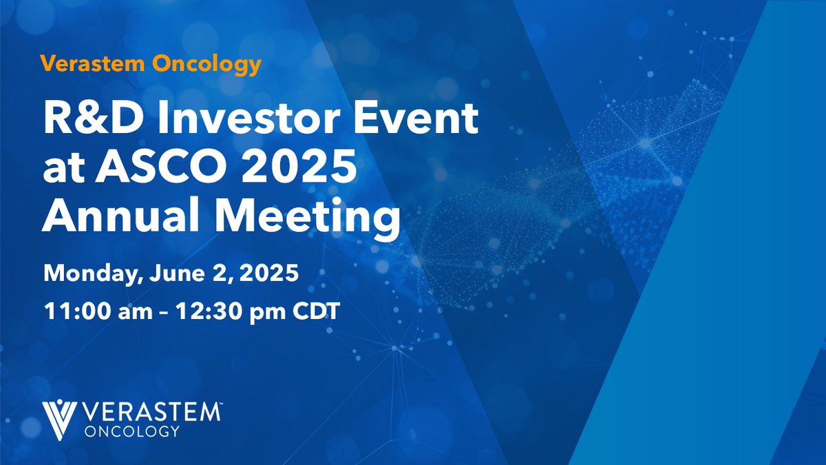 At #ASCO25, we will be hosting an R&amp;D investor webcast to review RAMP 205 and updated data from the VS-7375, an oral KRAS G12D (ON/OFF) inhibitor, study in China by partner GenFleet Therapeutics.
Read our press release to learn more: investor.verastem.com/news-releases/…
#VSTM