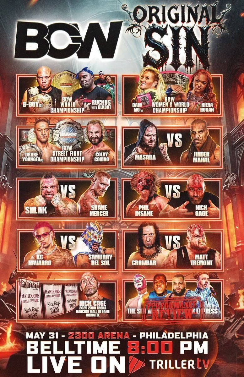 The Battleground (@battlegroundcw) on Twitter photo May 31! 2300 Arena! PHILLY! TIX HERE 2300arena.showare.com/orderticketsve⦠<a href="/realdanimo/">Dani Mo</a> <a href="/newagepunisher/">|O.G.|</a> <a href="/ColbyCorino/">Prince of Old School</a> <a href="/wcwcrowbar/">CROWBAR</a> <a href="/gloat/">Samuray Del SolĀ® āManny $ā</a> <a href="/1FACADE/">FACADE *ćć”ćµć¼ć* #NeonNinja</a> <a href="/KCwrestles/">KC Navarro</a> <a href="/Matt_Tremont/">"Bulldozer" Matt Tremont</a> May 31! 2300 Arena! PHILLY! TIX HERE 2300arena.showare.com/orderticketsve⦠<a href="/realdanimo/">Dani Mo</a> <a href="/newagepunisher/">|O.G.|</a> <a href="/ColbyCorino/">Prince of Old School</a> <a href="/wcwcrowbar/">CROWBAR</a> <a href="/gloat/">Samuray Del SolĀ® āManny $ā</a> <a href="/1FACADE/">FACADE *ćć”ćµć¼ć* #NeonNinja</a> <a href="/KCwrestles/">KC Navarro</a> <a href="/Matt_Tremont/">"Bulldozer" Matt Tremont</a>