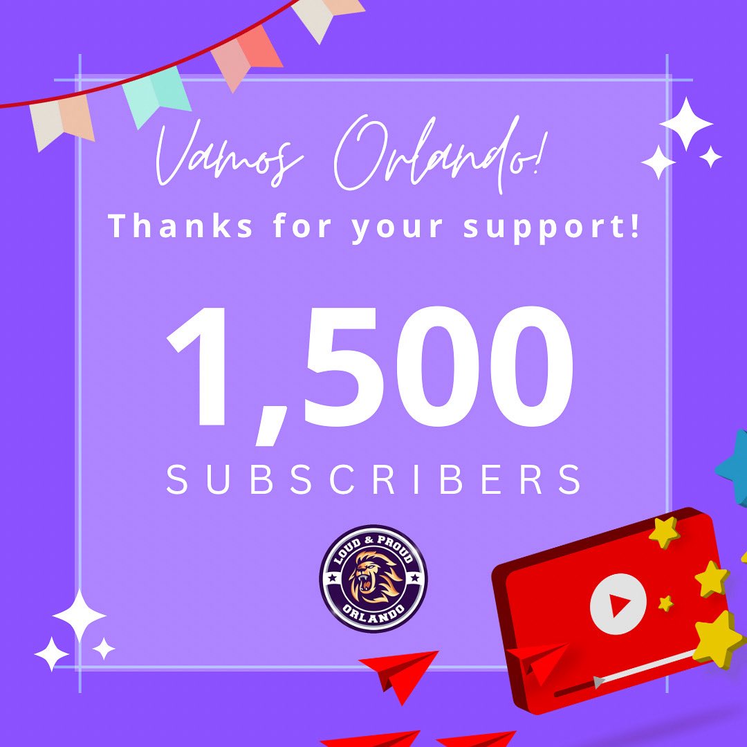 Thanks for your support and for enjoying our work. We will continue growing and continue to provide the best content possible for the City Beautiful. 

We the ones. ☝🏻

Sincerely, 

Team LPO. 

#VamosPride #OrlandoPride #VamosOrlando #OrlandoCity #MLS #NWSL #TampaBaySun