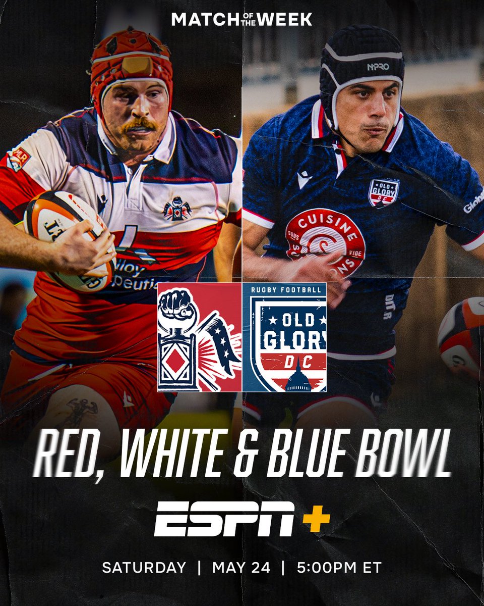 Major League Rugby (@usmlr) on Twitter photo Eastern Conference #1 vs #2 🔴⚪🔵
In Week 6, <a href="/OldGloryDC/">Old Glory DC</a> took the W
Now, they ride north to face #1 and defending Champions, <a href="/NEFreeJacks/">New England Free Jacks</a>
#NEvDC ON ESPN+ | NZ: Sky Sports | UK/IRE: Premier Sports
Everywhere else: <a href="/therugbynetwork/">The Rugby Network</a> Eastern Conference #1 vs #2 🔴⚪🔵
In Week 6, <a href="/OldGloryDC/">Old Glory DC</a> took the W
Now, they ride north to face #1 and defending Champions, <a href="/NEFreeJacks/">New England Free Jacks</a>
#NEvDC ON ESPN+ | NZ: Sky Sports | UK/IRE: Premier Sports
Everywhere else: <a href="/therugbynetwork/">The Rugby Network</a>
