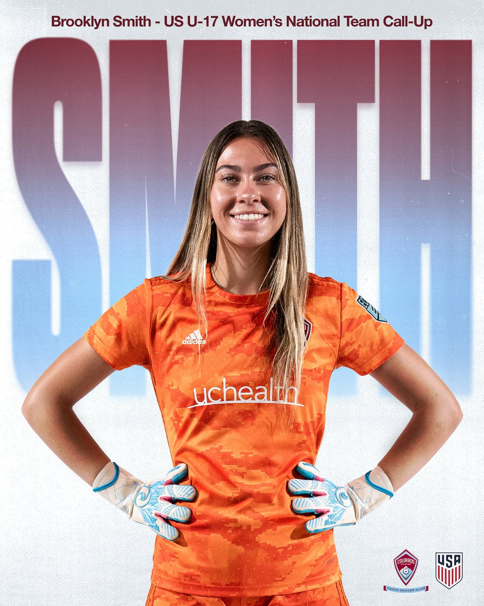 Rapids Youth Soccer (@rapidsyouthclub) on Twitter photo ⚽️🇺🇸🆙 CONGRATS to Brooklyn Smith (08G ECNL) on getting called up to the <a href="/USWNT/">U.S. Women's National Soccer Team</a> U-17 National Team! Brooklyn will attend the domestic training camp from May 27 to June 3 in Fayetteville, GA as World Cup prep begins! Good luck, Brooklyn & GO RAPIDS! 💪
#OneClubOneCommunity ⚽️🇺🇸🆙 CONGRATS to Brooklyn Smith (08G ECNL) on getting called up to the <a href="/USWNT/">U.S. Women's National Soccer Team</a> U-17 National Team! Brooklyn will attend the domestic training camp from May 27 to June 3 in Fayetteville, GA as World Cup prep begins! Good luck, Brooklyn & GO RAPIDS! 💪
#OneClubOneCommunity