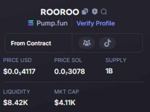 Done:   81X    
$RooRoo #RooRoo
Call:  4K -  324K  
CA -  8HV9BVVvRDW2BgtqjTdX9URTD1mdSXMgVCUFYVkubonk 
TG: t.me/BatManVipCall