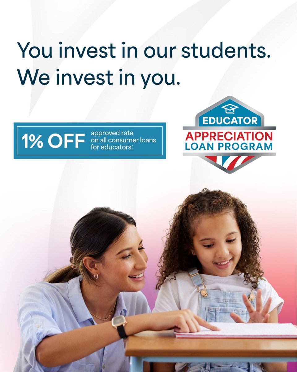 🎓 You shape minds, inspire futures, and now, it’s our turn to support YOU. Get 1️⃣% off your approved rate on consumer loans with our Educator Appreciation Program
Learn more ➡️ info.kfcu.org/educators
*Membership and credit eligibility required. Federally insured by NCUA.