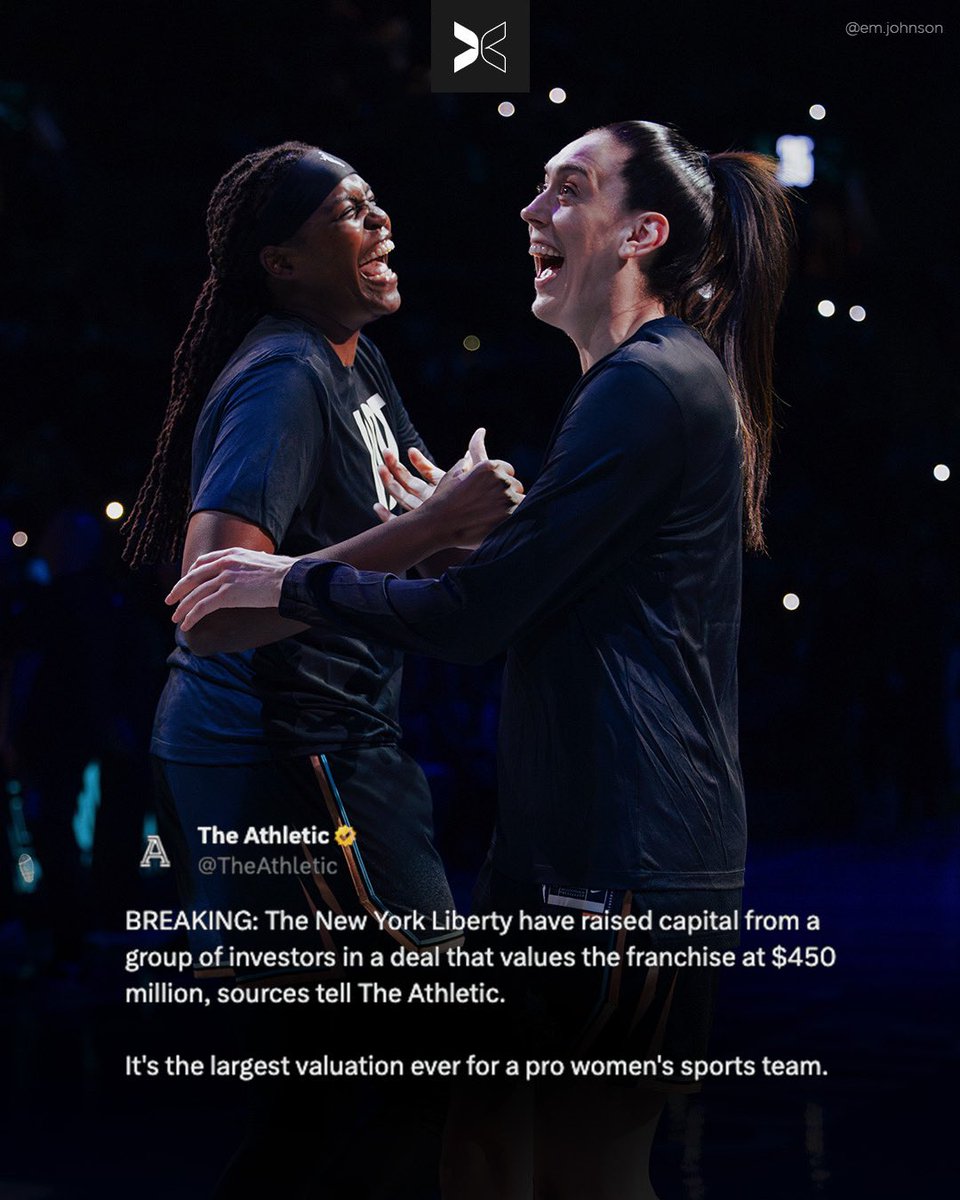 TOGETHXR (@togethxr) on Twitter photo From $15M in 2019 to $450M in 2025, <a href="/nyliberty/">New York Liberty</a> showing exactly what happens when you invest in women’s sports 📈 From $15M in 2019 to $450M in 2025, <a href="/nyliberty/">New York Liberty</a> showing exactly what happens when you invest in women’s sports 📈