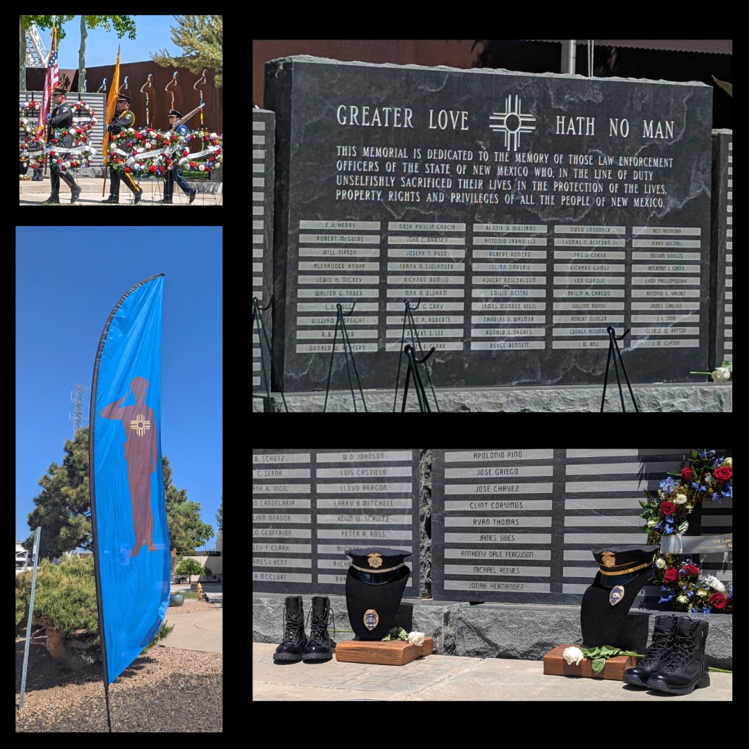 FBIAlbuquerque's tweet photo. Today, at the #NewMexico Department of Public Safety's Law Enforcement Memorial, #FBI-Albuquerque joined our partners in honoring those who swore an oath to protect and serve and made the ultimate sacrifice.
#LEMemorial #HonoringTheFallen #WallofHonor https://t.co/WHbg9aW4jC