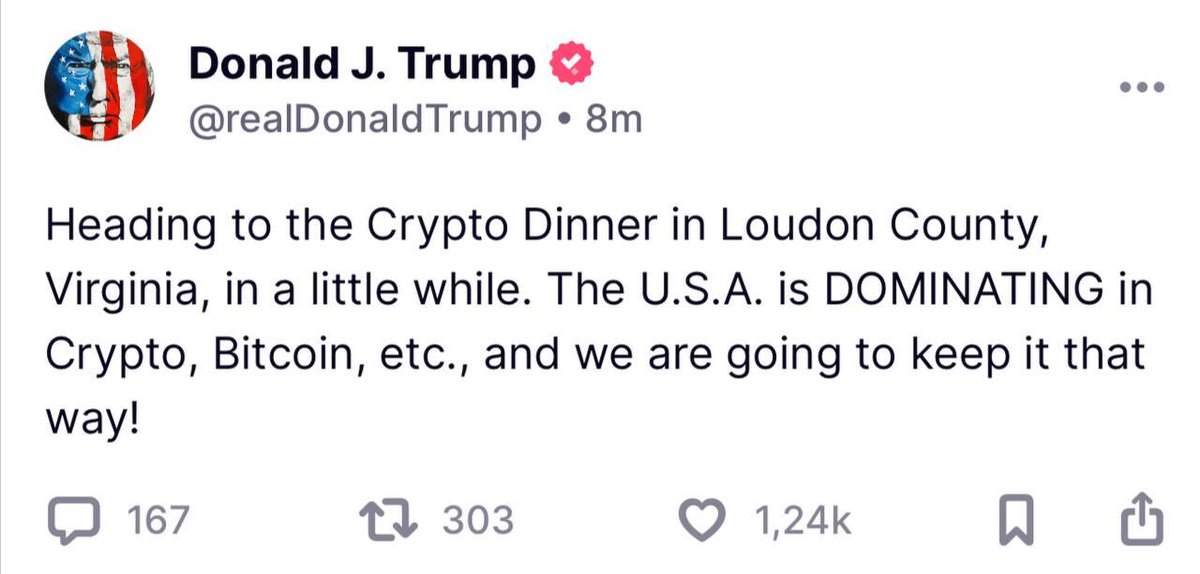 π¨ BREAKING: "Donald Trump: 'Gli Stati Uniti dominano nel crypto e Bitcoin, e continueremo su questa strada!'"