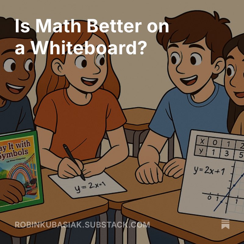 Heres my latest article. I’ve been thinking about this question for awhile so I thought I’d would share. <a href="/pgliljedahl/">Peter Liljedahl</a>  robinkubasiak.substack.com/p/is-math-bett…