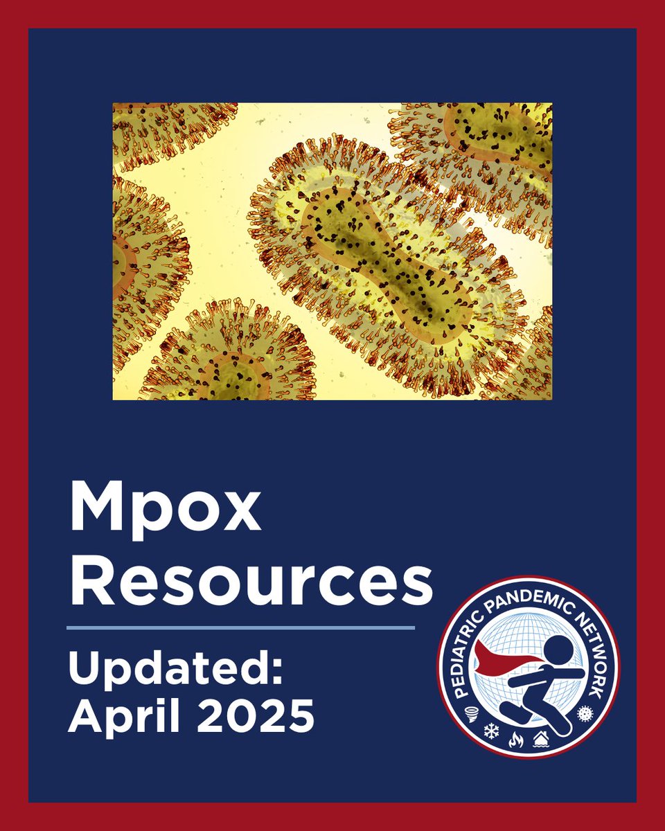 📢 Updated Mpox Resources for Clinicians

We’ve refreshed our Mpox guidance to support you with the latest info on symptoms, diagnosis, treatment, and more. Access the updated resources here: pedspandemicnetwork.org/our-work/mpox-… #PublicHealth #Mpox #PPNStayReady