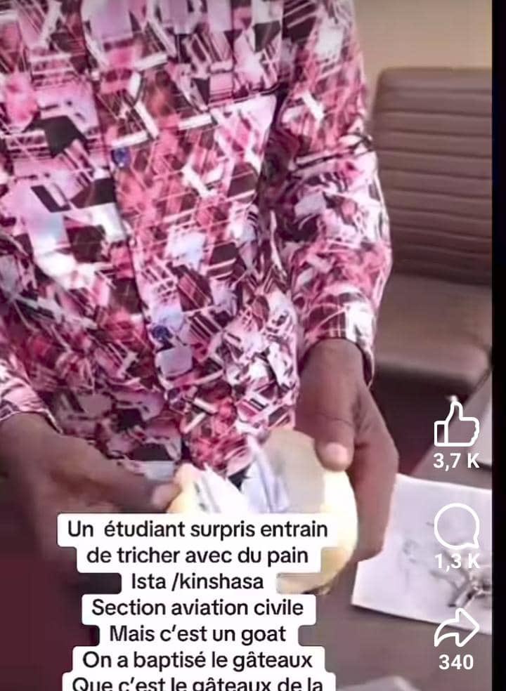 AniaGabriel2's tweet photo. 📌 INSOLITE : A l'Institut supérieur des techniques appliqué de Kinshasa, et un étudiant surpris entrain de tricher avec du pain lors d'un examen. https://t.co/Qrq3NnEnot
