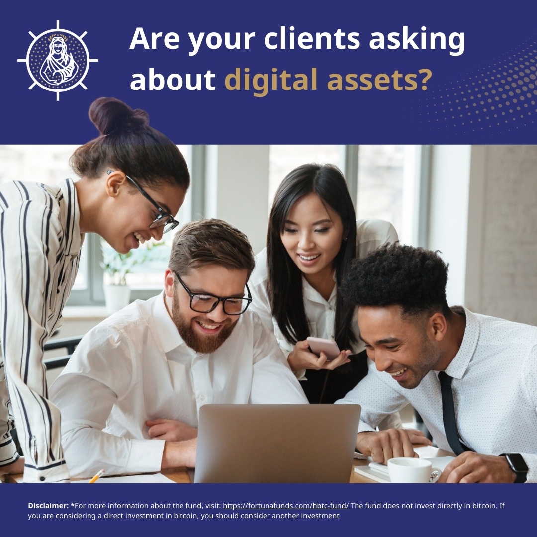 fortunafunds's tweet photo. Clients asking about digital assets? Fortuna Funds’ Hedged Bitcoin ETF is a digital asset that offers risk management in a familiar ETF structure, providing a natural segue for clients new to the asset class. Shift client conversations from “What is it?” to “How can we invest?” https://t.co/tglCuTBpm7
