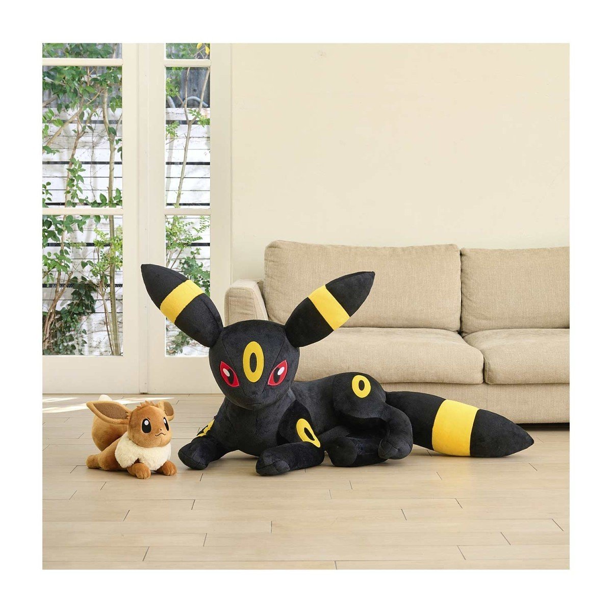 ☆特価中☆ミックスオレ　エーフィ　ブラッキー 海外ポケモンセンターで等身大ぬいぐるみ(寝そべり)「ブラッキー