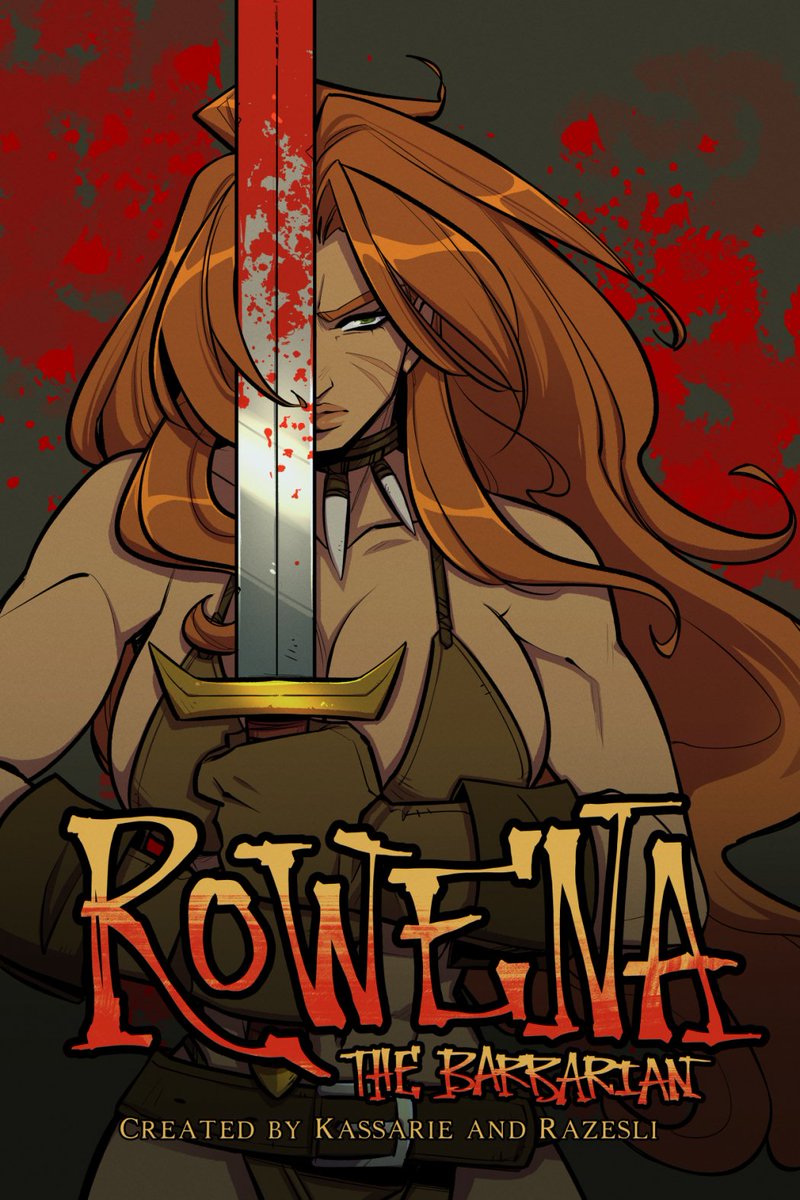 KassarieDraws's tweet photo. Now that chapter 1 is complete, I finally made a new cover for my Rowena the Barbarian comic! ⚔️ https://t.co/q7Qgiad5F0