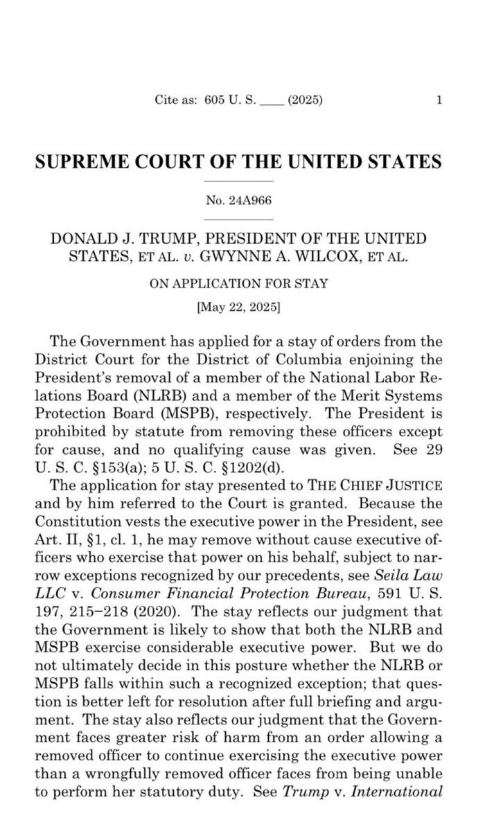 It is Peak 2025-at-SCOTUS for the Court to signal the likely overruling of Humphrey’s Executor on the emergency docket.

But I also think this is basically fine: What they actually say is pretty reasonable and they have thought about this issue extensively already.