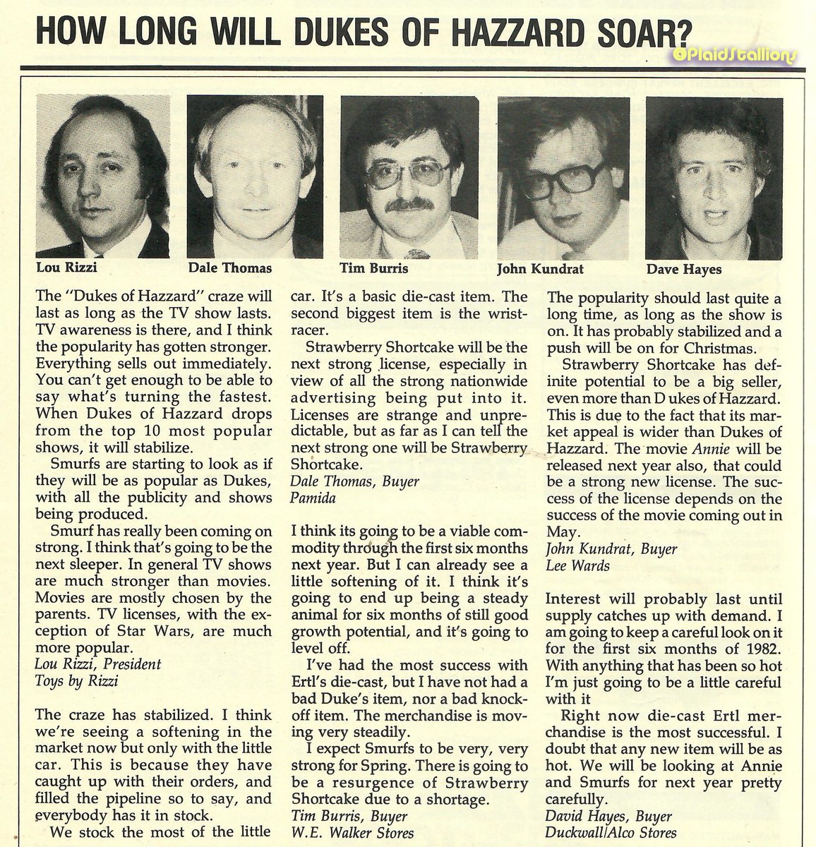 Plaidstallions's tweet image. This 1981 Toy Industry article asks retailers about their feelings about the Dukes of Hazzard craze and its longevity. 
#mego #dukesofhazzard #plaidstallions
plaidstallions.com/reboot/80s-toy…