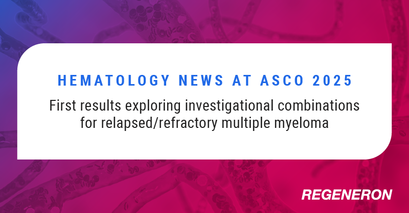 At #ASCO25, we’re presenting research exploring investigational combinations in earlier lines of treatment for relapsed/refractory (R/R) #multiplemyeloma (MM). Learn more about our results in this difficult-to-treat #bloodcancer. bit.ly/43aqVzZ