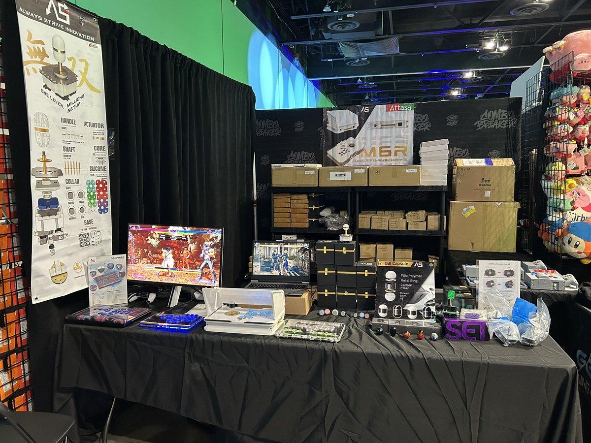 Attasa's tweet photo. We can’t wait to welcome #ComboBreaker visitors at the booth
ASI #VM6R #LVL #GoldenLever and parts
Sanwa #JLX2 joystick levers
Seimitsu #NOBILever
Hokage #marble etc.
Gafro #LITERAS #Limes
Paradise Arcade #MPress
Qanba #SAPPHIRE (test play only)
See you tomorrow morning https://t.co/jujl1dEMqh