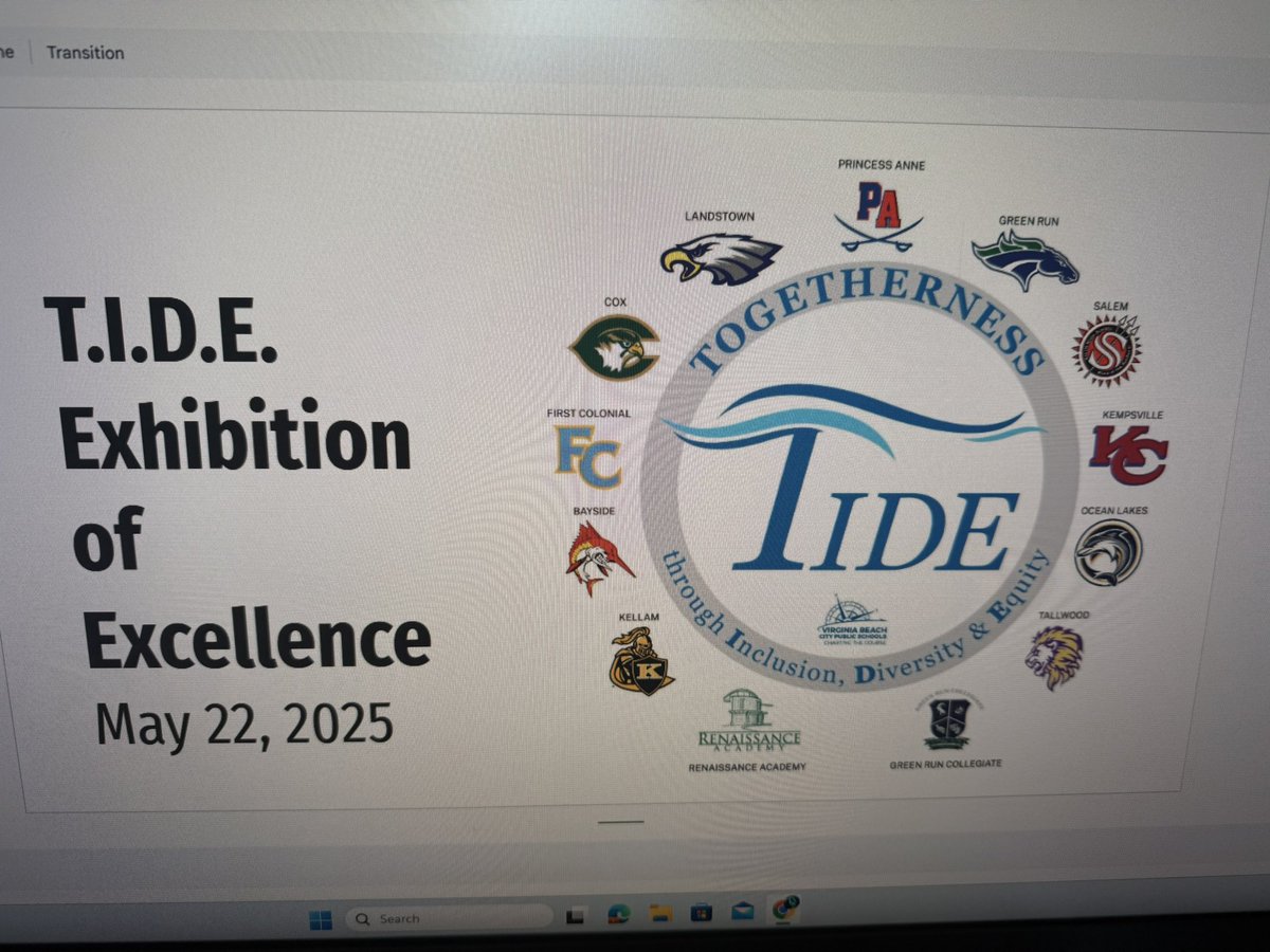 VBopportunity's tweet image. We had an amazing day recognizing the efforts of our TIDE Coalition students and staff. Thanks to everyone who has continued to work to improve sense of belonging in our schools. @vbschools