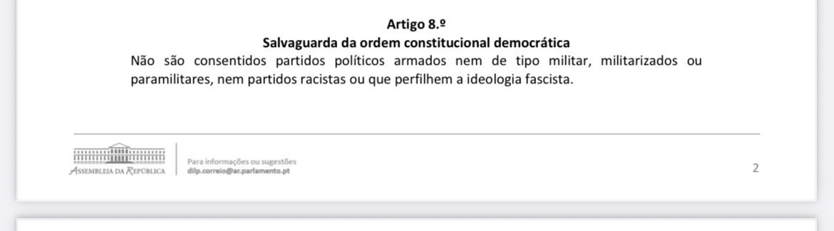 Alguém que me explique, como se eu fosse muito burra, porque é que tendo em conta o art. 8° da lei dos partidos (já nem falo da CRP) não basta isto para ilegalizar o Chega?! 

(Imagem do programa eleitoral do mesmo)
