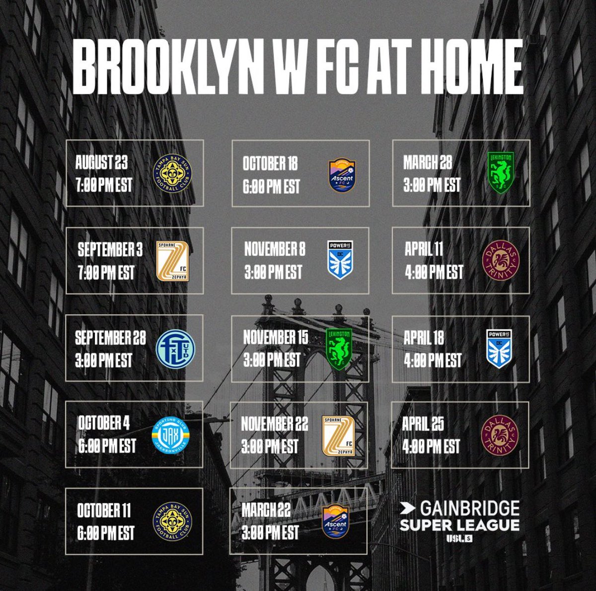 _BrooklynFCw's tweet image. Get your 2025/26 Brooklyn FC Season Tickets today! Join us at Maimonides Park starting at just $210, or $15 per match.
Being a Season Ticket Holder gets you access to exclusive events and exclusive merch!
Purchase here: seatgeek.com/brooklyn-fc-wo…
#BrooklynFC