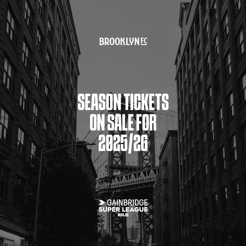 _BrooklynFCw's tweet image. Get your 2025/26 Brooklyn FC Season Tickets today! Join us at Maimonides Park starting at just $210, or $15 per match.
Being a Season Ticket Holder gets you access to exclusive events and exclusive merch!
Purchase here: seatgeek.com/brooklyn-fc-wo…
#BrooklynFC