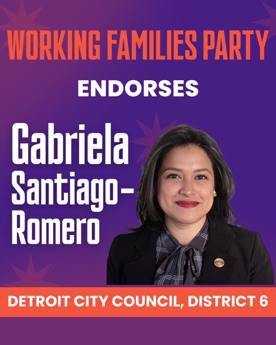 gabysantiromero's tweet image. We’ve got some more endorsement news! I’m thrilled to announce that @WorkingFamilies has endorsed our campaign! They do incredible work in Detroit building power for working class people. I’m grateful for their endorsement and for the opportunity to continue building with WFP!