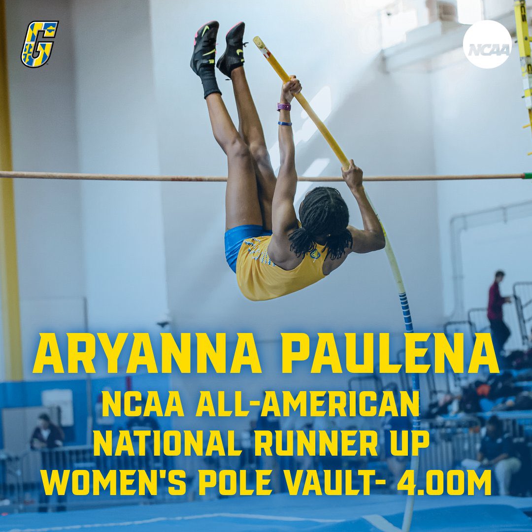 NATIONAL RUNNER UP🚨🚨🚨🚨🚨

Freshman Aryanna Paulena earns 🥈 in the Women’s Pole Vault at the NCAA DIII Outdoor Track and Field National Championships! She earns First Team All-American with a new school record jump of 4.00m! #digdeep