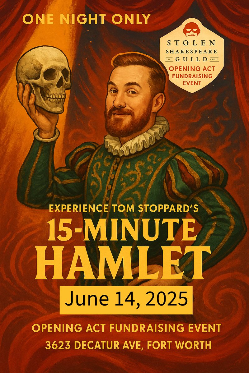 I’m back onstage for a chaotic, one night only performance of 15-MINUTE HAMLET! This is the first performance in Stolen Shakespeare Guild’s brand new space. I’m the Bard AND the best baddies, all crammed into one delicious show. Our cast? Packed with talent. You’re gonna love it.