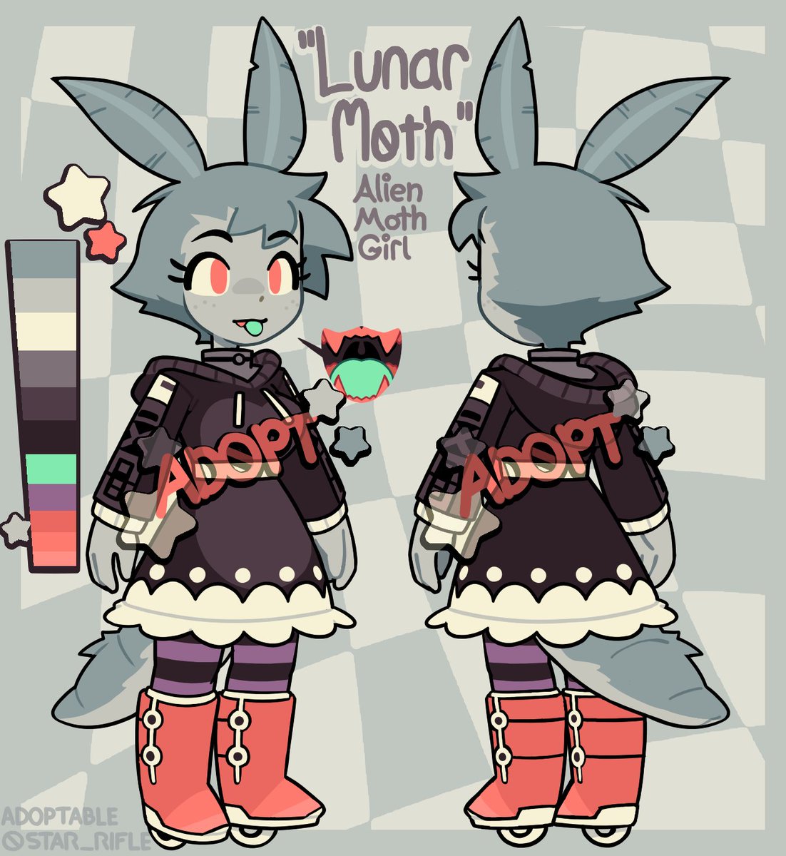 'Lunar Moth' Adopt!
Auction will end in 3 Days!
(Trying something new, so I hope this goes over smoothly)
☆ Details And Bidding below ☆