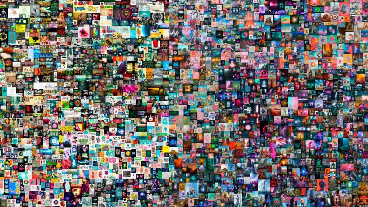 The NFT That Changed Art Forever: Beeple’s *Everydays: The First 5000 Days*

**What’s in This Image?**

What you’re looking at is arguably the most famous NFT in history: *Everydays: The First 5000 Days* by the digital artist Beeple (real name Mike Winkelmann). This stunning