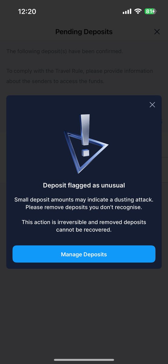 mane (@_seven48) on Twitter photo finally the feature to manage dusting attack deposits is shipped! thank you <a href="/cryptocom/">Crypto.com</a> <a href="/kris/">Kris | Crypto.com</a> <a href="/ericnode/">Eric Anziani</a> finally the feature to manage dusting attack deposits is shipped! thank you <a href="/cryptocom/">Crypto.com</a> <a href="/kris/">Kris | Crypto.com</a> <a href="/ericnode/">Eric Anziani</a>