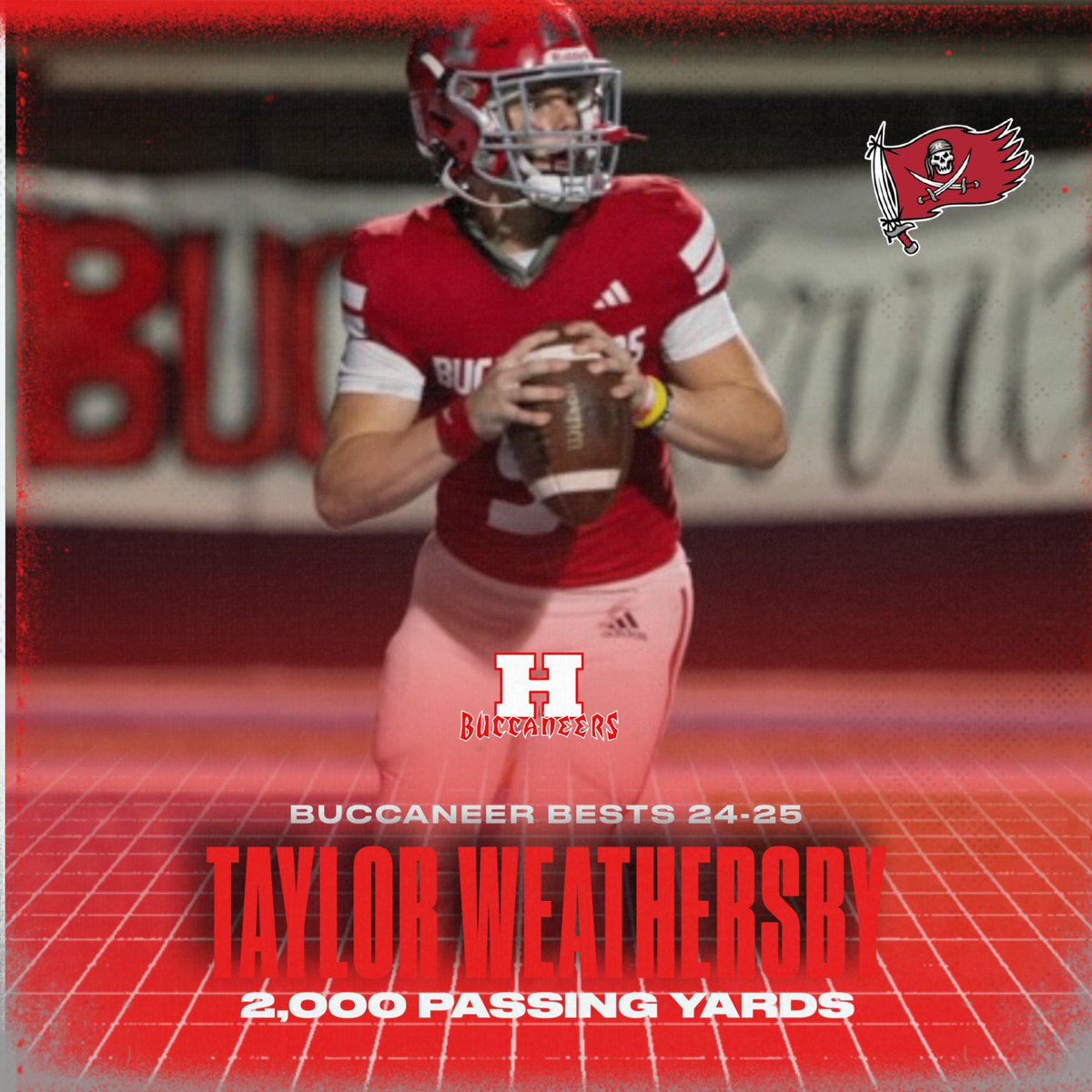 Buccaneer Bests 24-25

Sophomore Taylor Weathersby became the first HHS quarterback to eclipse 2,000 yards passing since JD Almond in 2011.