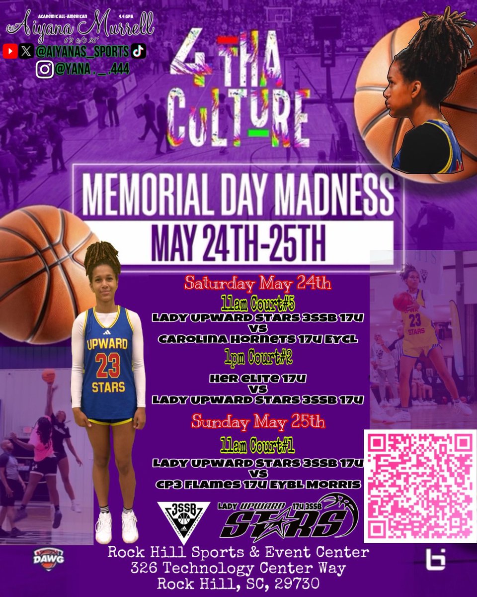 Aiyana Murrell (@aiyanas_sports) on Twitter photo Come catch some hoops this weekend in Rock Hill SC 💪🏽🏀⛹🏽♀️
<a href="/CoachJayeDavid/">John David Edwards</a> <a href="/legiongirlsbb/">Lady Lancer Hoops</a> <a href="/InsiderExposure/">InsiderExposure</a> <a href="/PGH_SCarolina/">Prep Girls Hoops South Carolina</a> <a href="/a1hoopsreport/">A1 HOOPS REPORT</a> <a href="/BallHerHoopsCLT/">BallHer coach Holt</a> <a href="/cltmediagroup/">CLT Media Group</a> <a href="/MMBR_CoachGBell/">Major Movez Basketball Review #MMBR</a> <a href="/CghrMedia/">CGHRMedia</a> <a href="/JrAllStarBB/">Jr. All-Star Girls Basketball</a> <a href="/PriceJameson1/">Jameson Price</a> <a href="/LouatTheState/">Lou Bezjak</a> <a href="/BTNScouting/">BTN Scouting</a> <a href="/EJayArrow/">E J 🏀</a> Come catch some hoops this weekend in Rock Hill SC 💪🏽🏀⛹🏽♀️
<a href="/CoachJayeDavid/">John David Edwards</a> <a href="/legiongirlsbb/">Lady Lancer Hoops</a> <a href="/InsiderExposure/">InsiderExposure</a> <a href="/PGH_SCarolina/">Prep Girls Hoops South Carolina</a> <a href="/a1hoopsreport/">A1 HOOPS REPORT</a> <a href="/BallHerHoopsCLT/">BallHer coach Holt</a> <a href="/cltmediagroup/">CLT Media Group</a> <a href="/MMBR_CoachGBell/">Major Movez Basketball Review #MMBR</a> <a href="/CghrMedia/">CGHRMedia</a> <a href="/JrAllStarBB/">Jr. All-Star Girls Basketball</a> <a href="/PriceJameson1/">Jameson Price</a> <a href="/LouatTheState/">Lou Bezjak</a> <a href="/BTNScouting/">BTN Scouting</a> <a href="/EJayArrow/">E J 🏀</a>