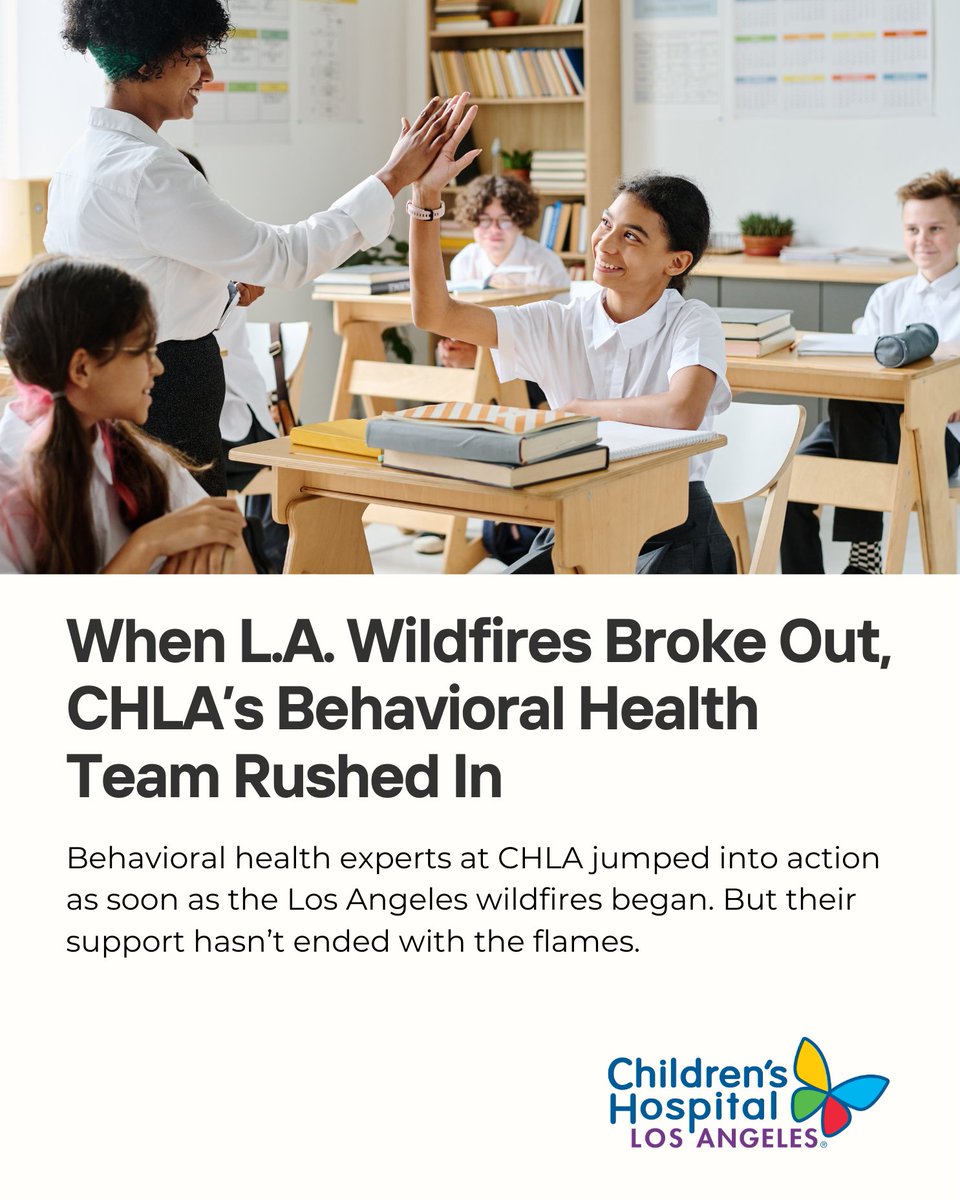 When wildfires swept through L.A., CHLA's Behavioral Health team jumped into action to provide support for children, families, &amp; schools, by offering comfort, connection, &amp; coping tools to those affected by the L.A. wildfires. 

 newswise.com/articles/when-…
