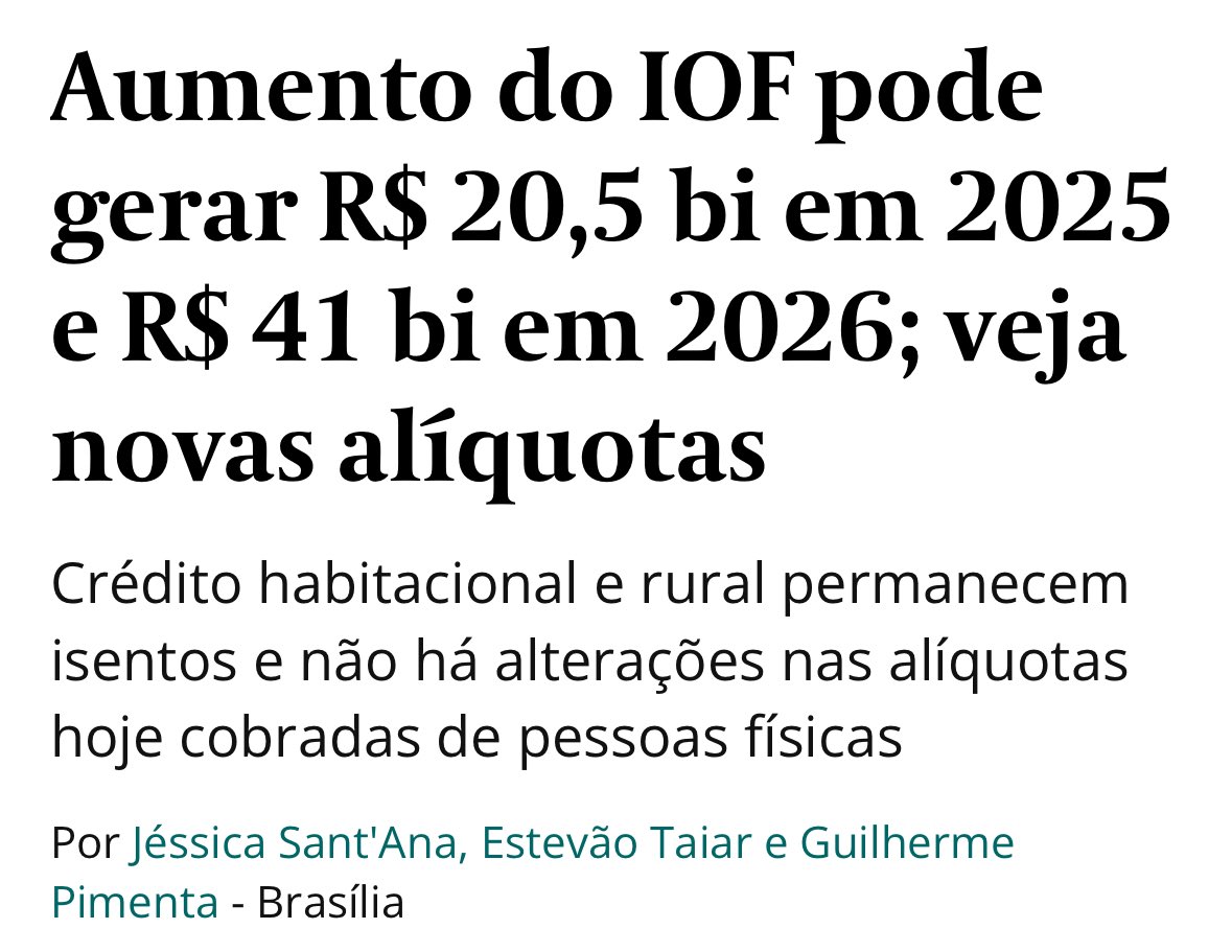 Nossa imprensa não está percebendo que colocar IOF de 3,5% em todo investimento feito por brasileiros no exterior é o inicio do fechamento da conta de capital, isto é controle cambial. Não se enganem ISSO É a noticia mais importante deste pacote de aumento de impostos.
