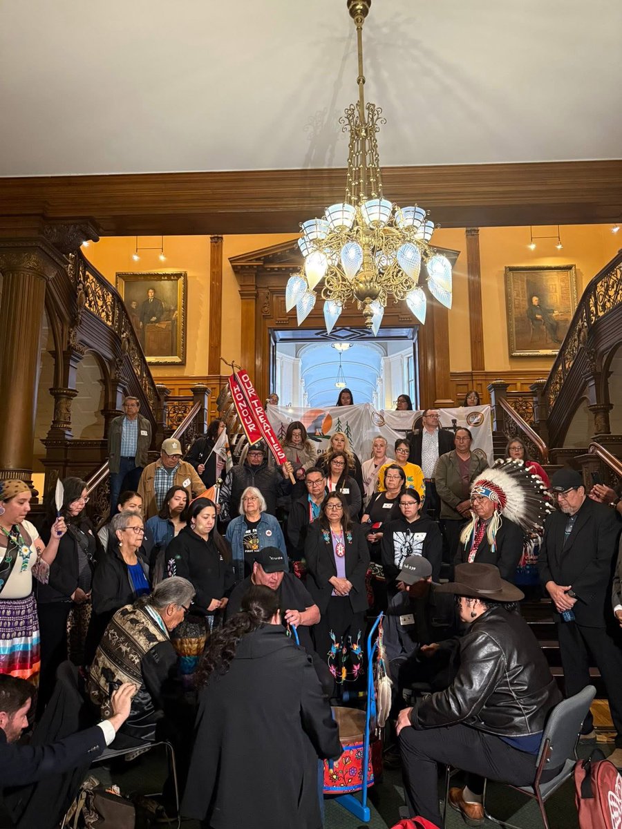We came to Queens Park today to say no to Bill 5 and to remind Ontario that the precious resources situated in our territory is not theirs to take or sell, it belongs to our children.