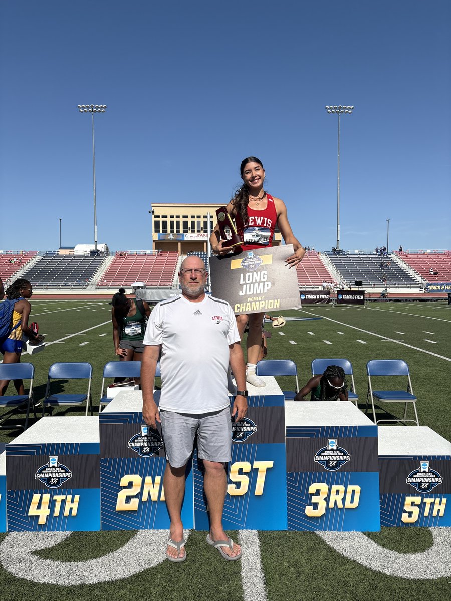 Lewis Athletics ✈️ (@lewisflyers) on Twitter photo 🏆 YOUR 2025 <a href="/NCAADII/">NCAA Division II</a> OUTDOOR WOMEN'S LONG JUMP CHAMPION, DENISE HERNANDEZ OF <a href="/LewisWTandF/">Lewis Women's T&F</a> ! 🏆
#FlyAsOne 🏆 YOUR 2025 <a href="/NCAADII/">NCAA Division II</a> OUTDOOR WOMEN'S LONG JUMP CHAMPION, DENISE HERNANDEZ OF <a href="/LewisWTandF/">Lewis Women's T&F</a> ! 🏆
#FlyAsOne