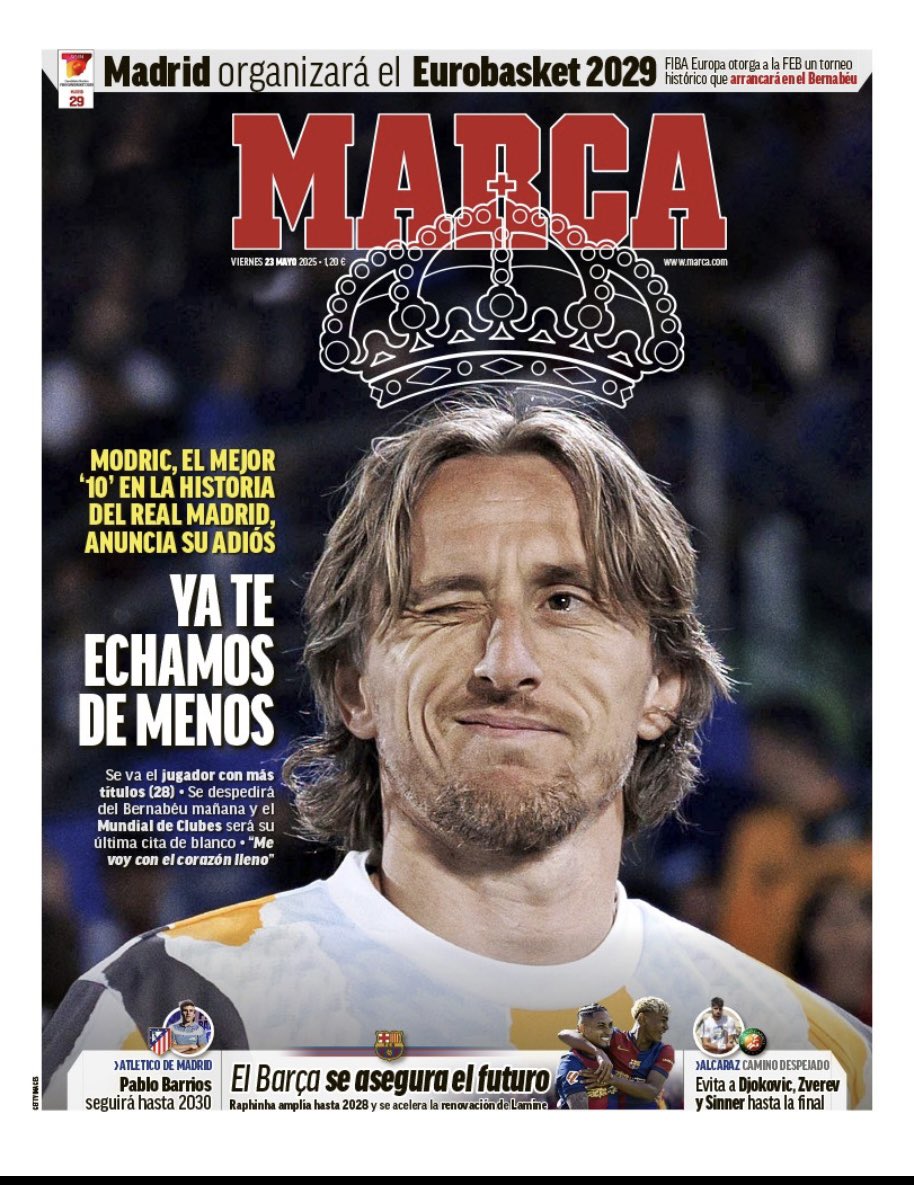 Hasta siempre e infinitas gracias por todos estos años, Don <a href="/lukamodric10/">Luka Modrić</a>. Gracias por la portada <a href="/marca/">MARCA</a>