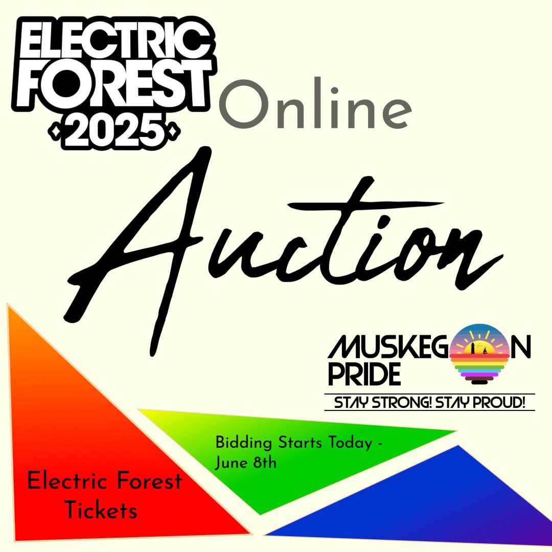 MuskegonPride's tweet photo. Bidding has begun for Electric Forest tickets! Bid now to make a difference. https://t.co/CZeL5Q1vW6 https://t.co/oOFys1excm