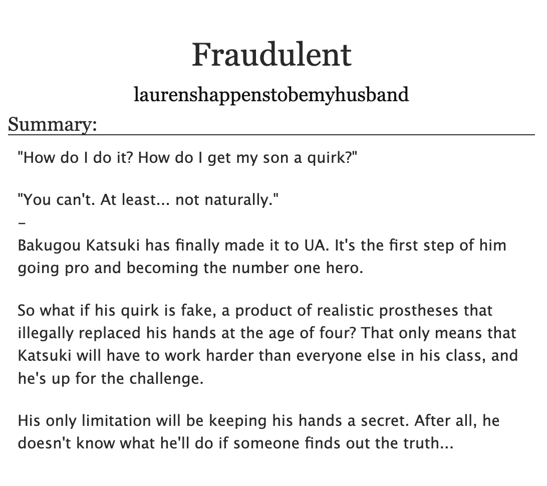 ZippideTide2's tweet photo. @candleshpmenace Such a great list ❤️ You single-handedly made me a bakugo loverrrr (I love burning bridges)

You should read Fradulent by by laurnshappenstobemyhusband
https://t.co/nELWMu36Pi https://t.co/oilNdHRWJ6