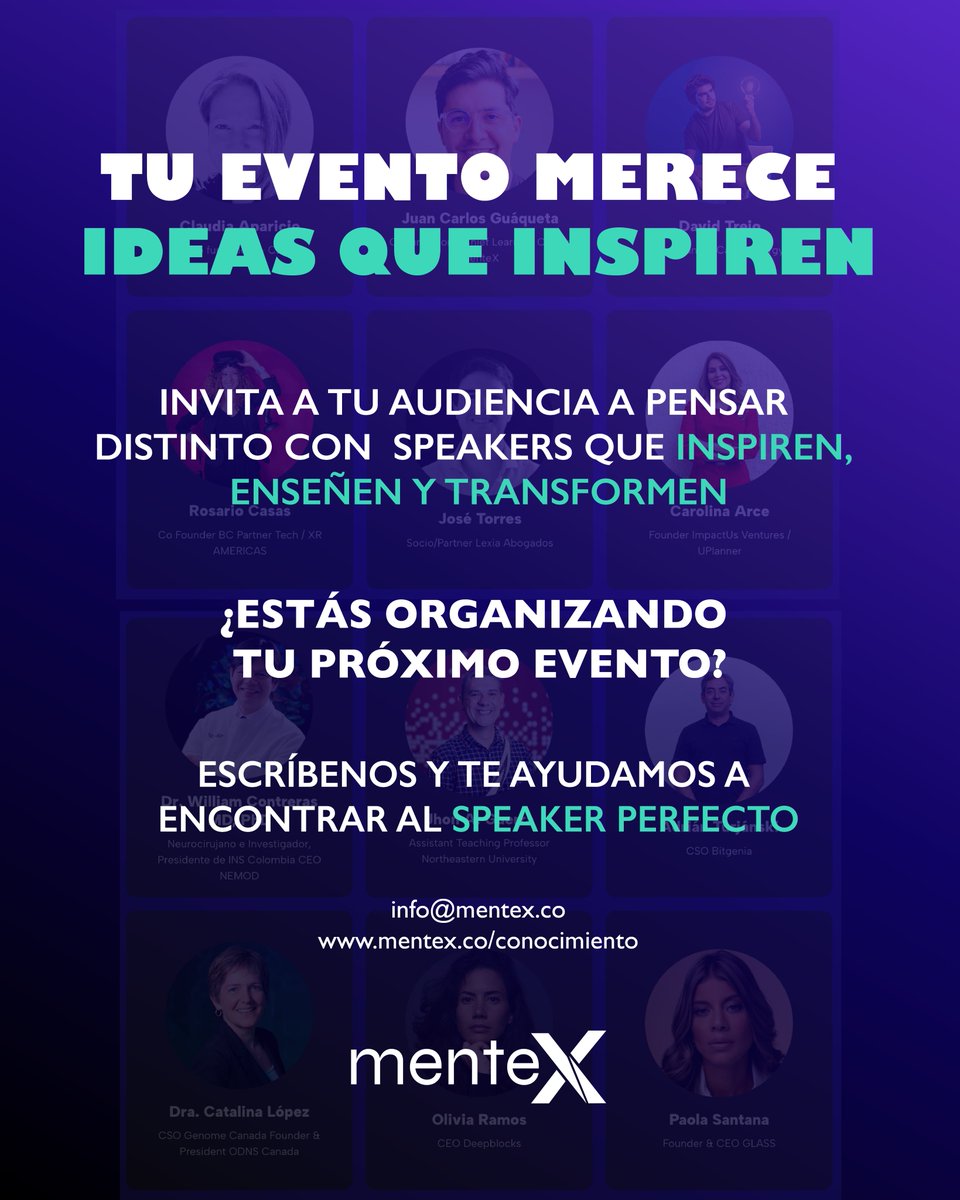 ¡Arranca #InnovationSummitANDI!
Este jueves y viernes Medellín recibe ideas que transforman 🚀
📍Plaza Mayor
🎤 Speakers de alto impacto, incluyendo talentos de la red MenteX

¿Organizas eventos? Contrata speakers que inspiren 
👉 info@mentex.co

#MásPaísANDI #MenteX